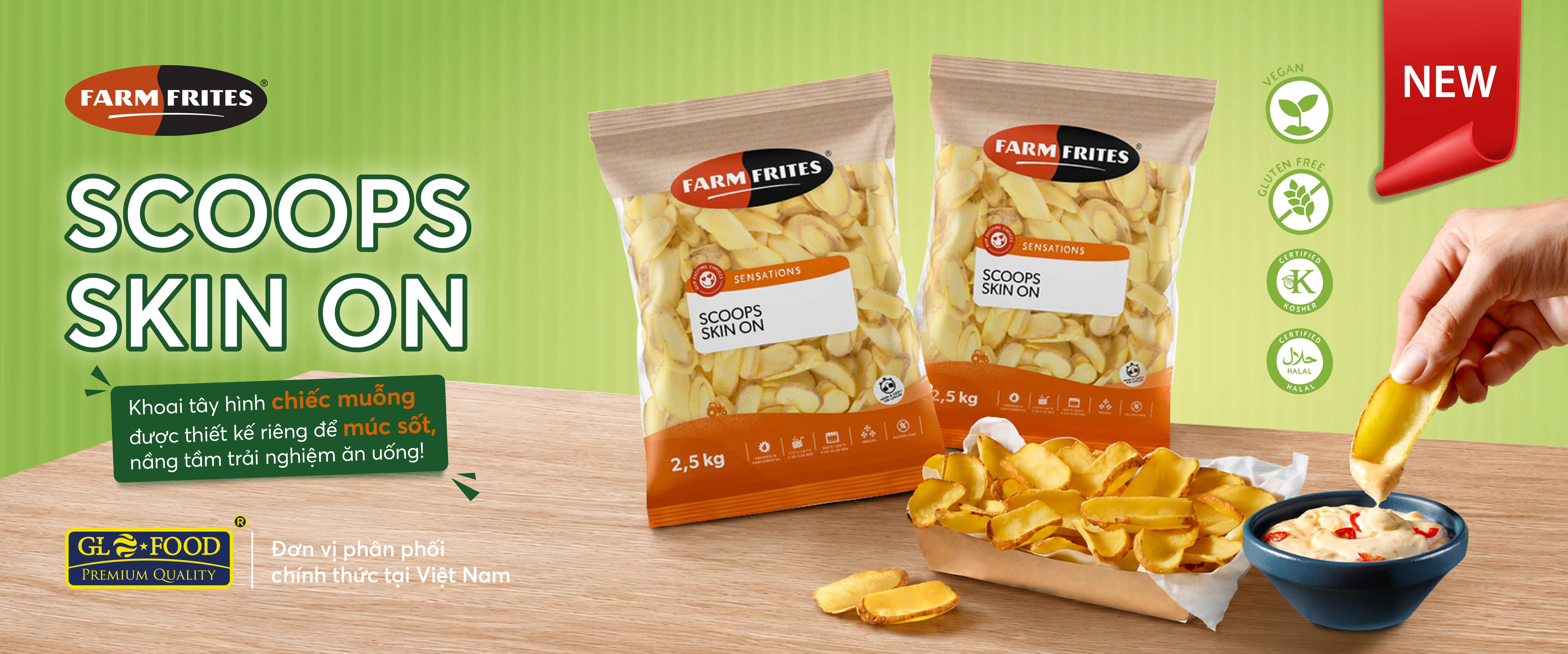 Farm Frites Scoops Skin On