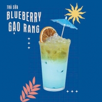 Trà Sữa Bluberry Gạo Rang
